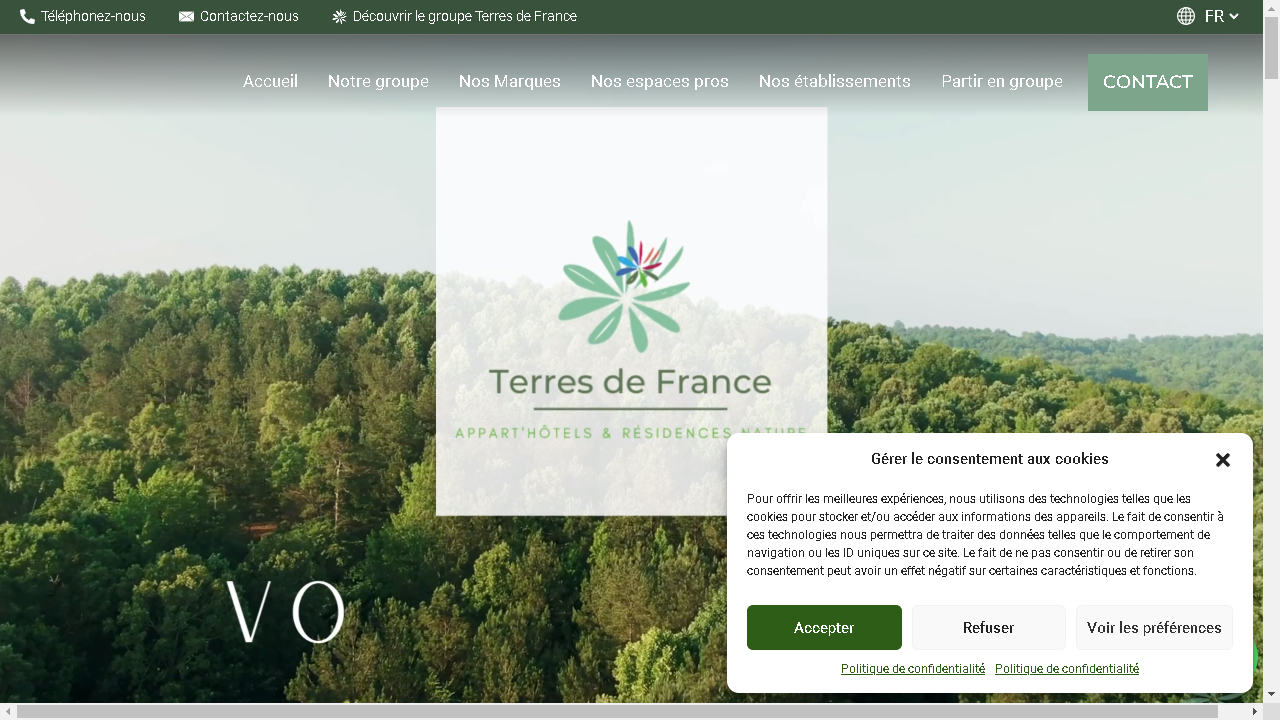 Capture d'écran de http://www.groupe-terresdefrance.com/